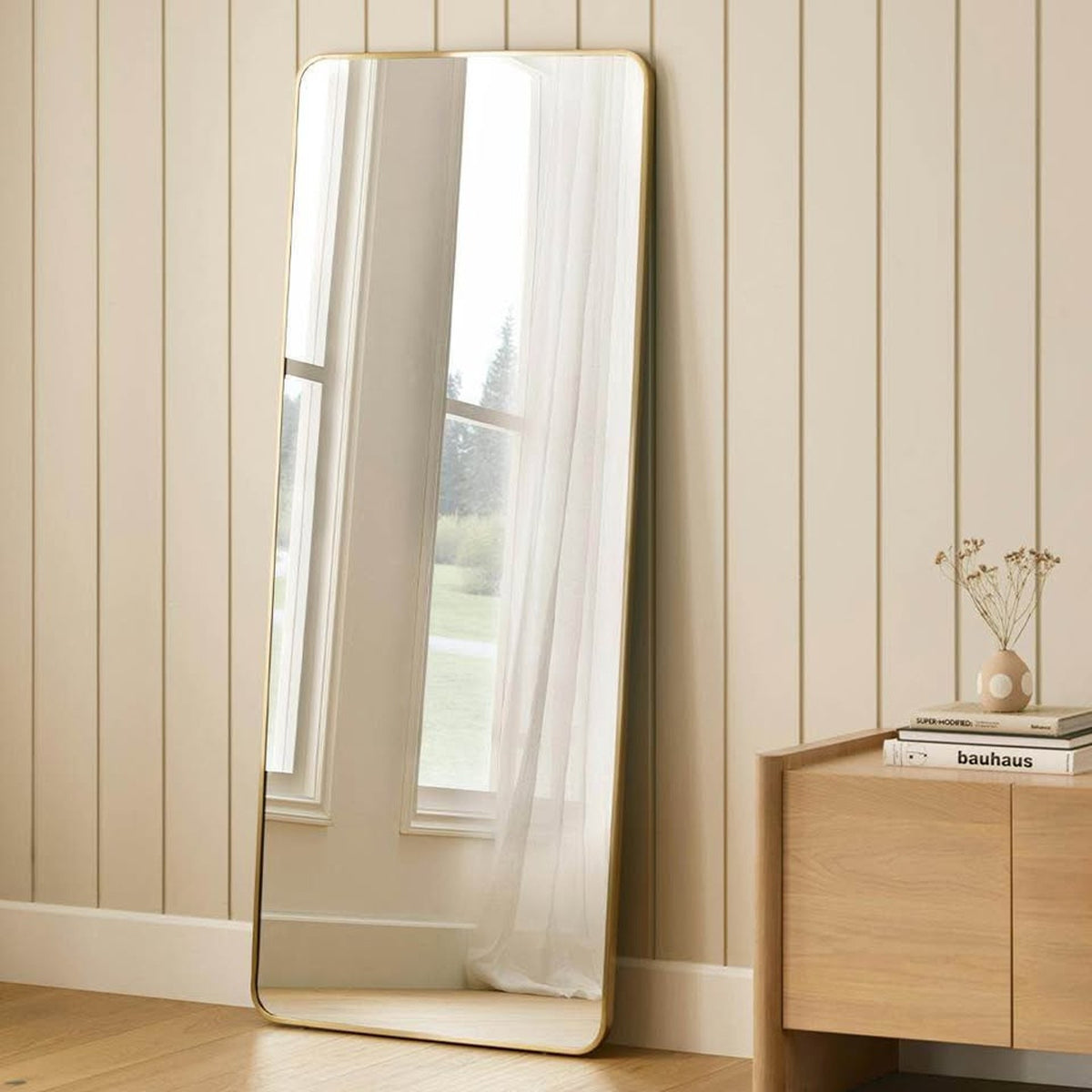 New Article Mansfield Floor Mirror – Brass – $399 Retail – Delivery Available