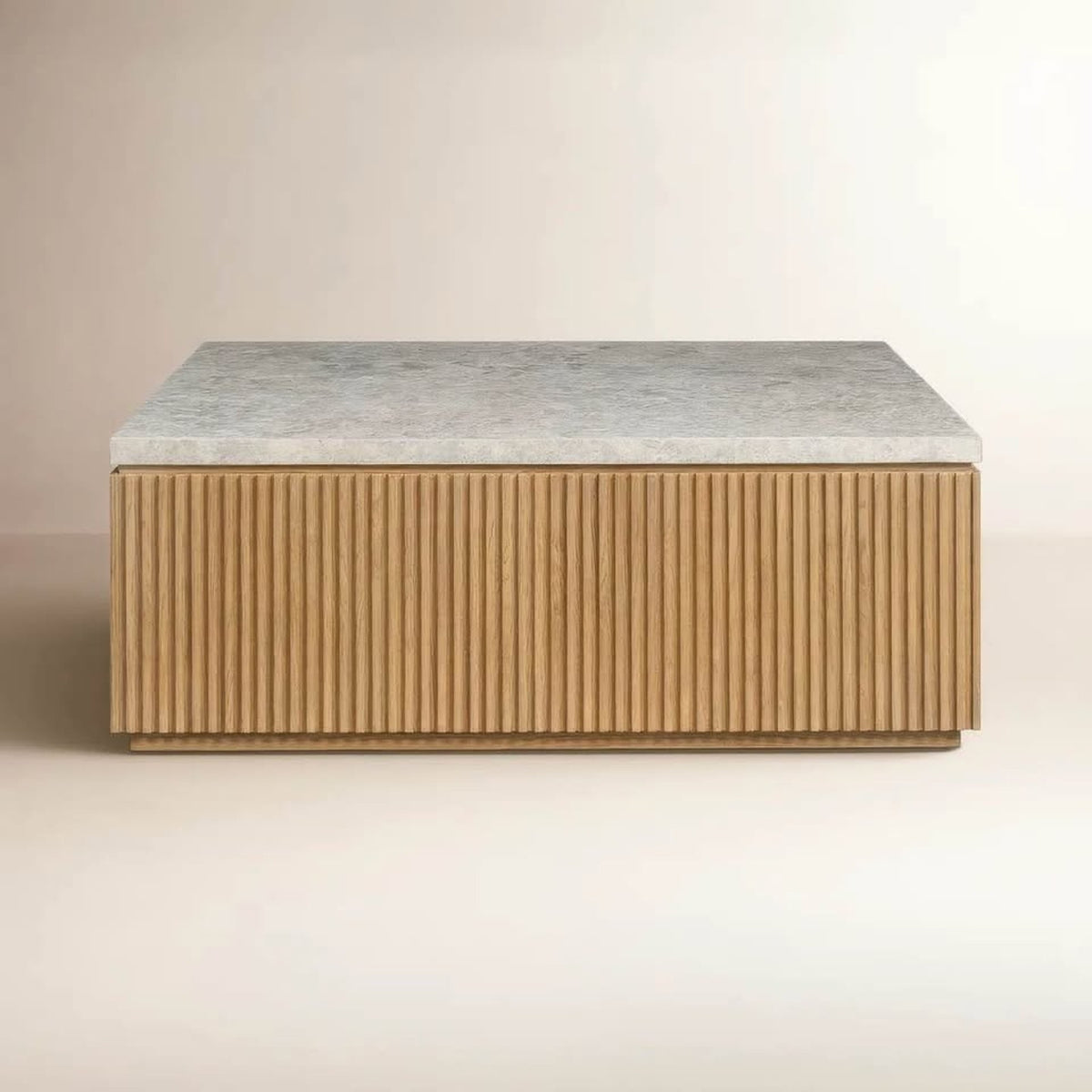 42” Square Stone Oak Coffee Table