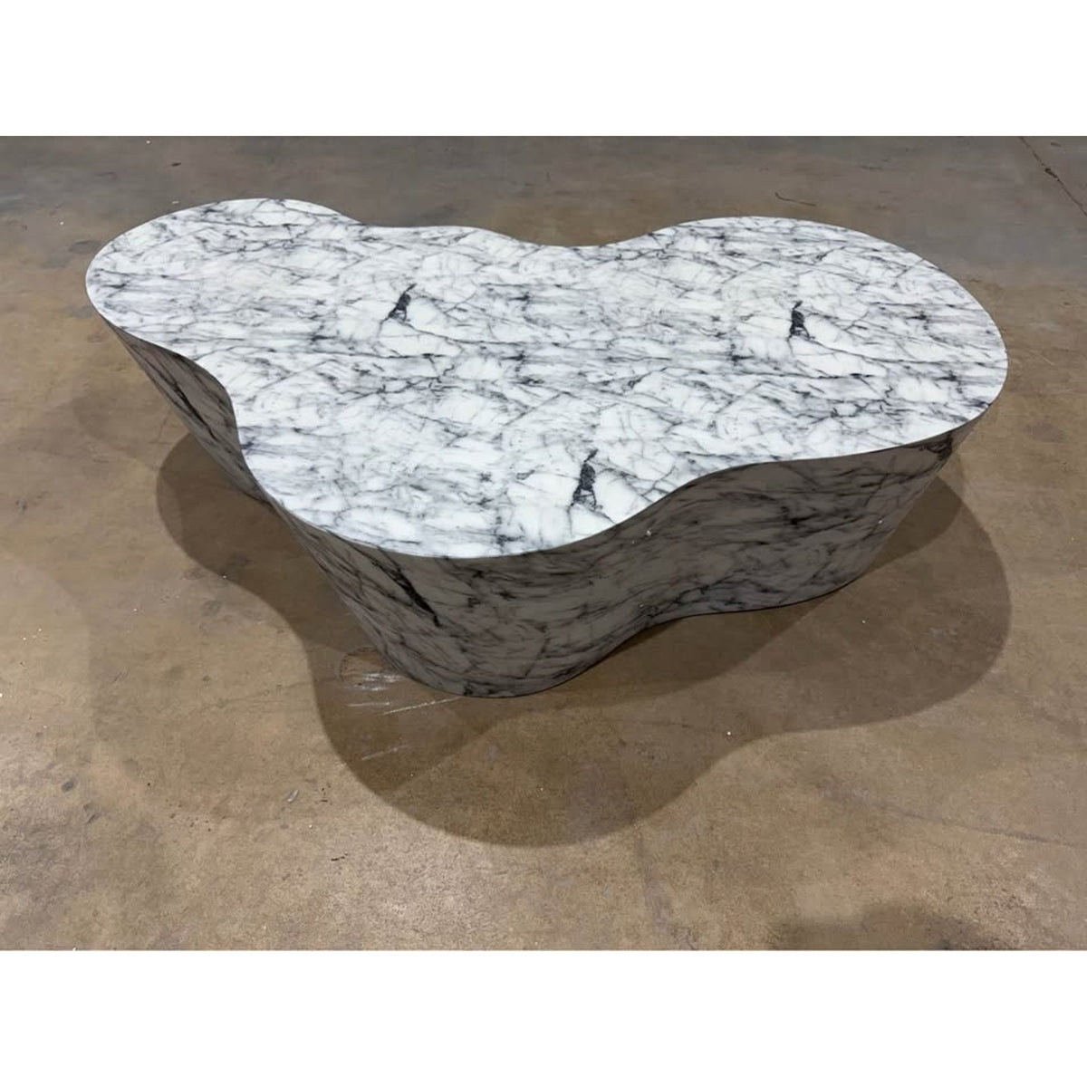 59” Sculptural Cloud Coffee Table | Faux Marble Waterfall Design | Retail $1,299 Delivery Available
