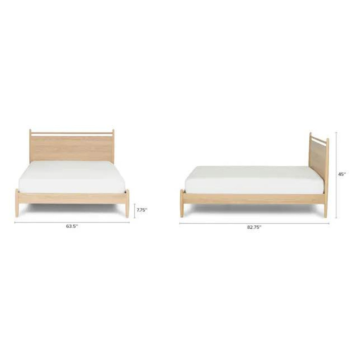 Article | Queen Panel Bed + Underbed Storage Bundle | Lenia - White Oak | $1500 - Delivery Available