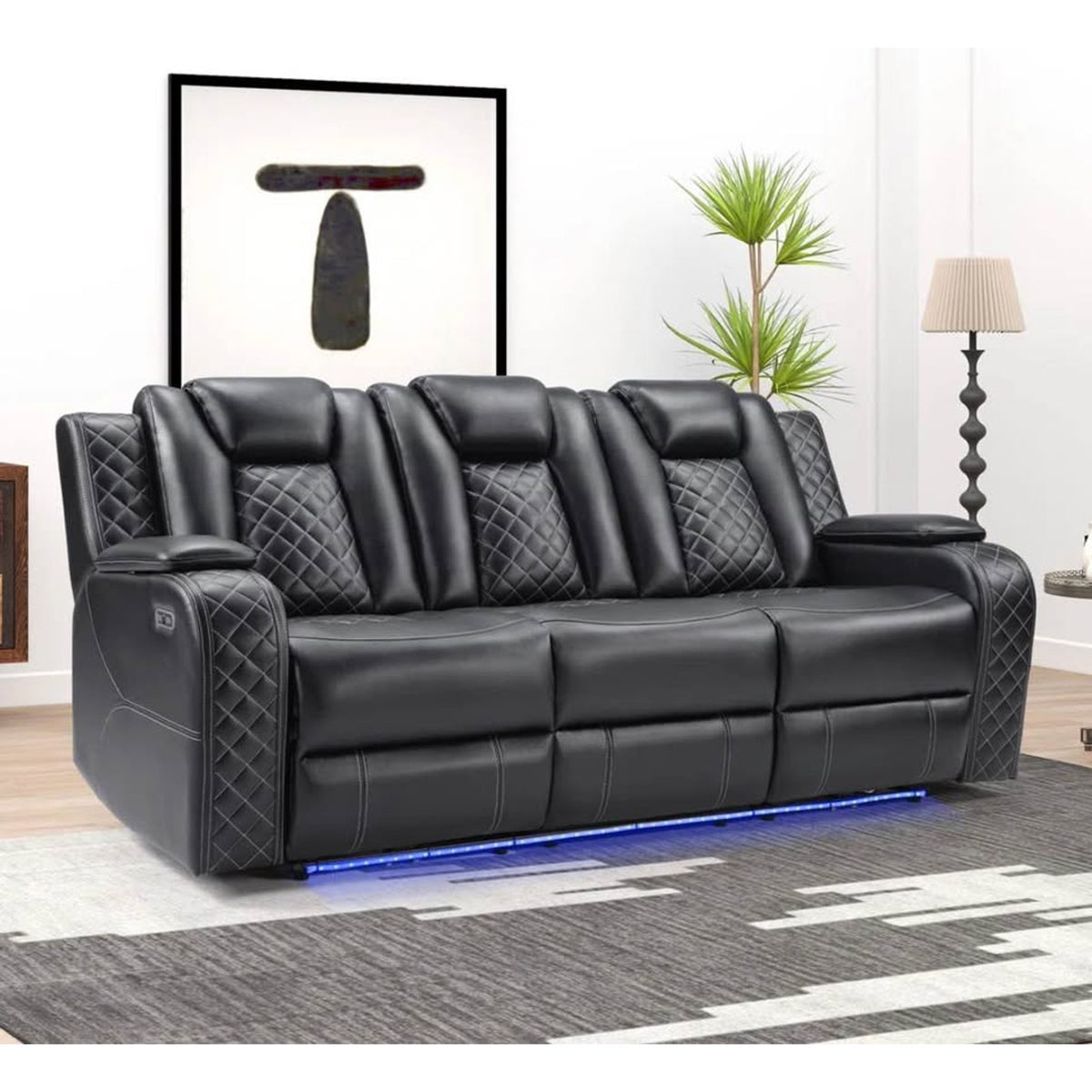 New 83” Power Reclining Theatre Sofa – Black - $2,460 Retail – Open Box – Delivery Available