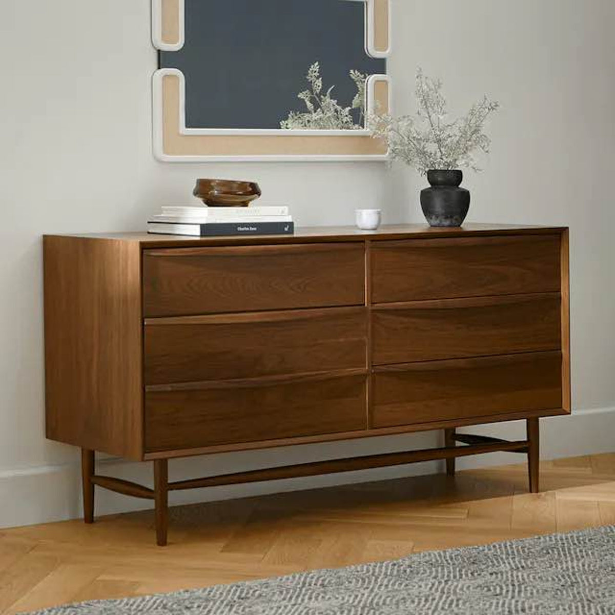 New Article 6-Drawer Dresser – Lenia Walnut – $1,299 Retail – Open Box – Delivery Available