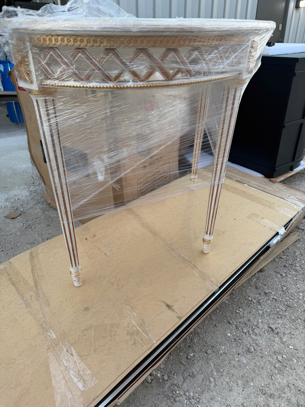 New Decorative Crafts Nadia Italian Console Table – Antique White – Retail $3,300 – Delivery Available