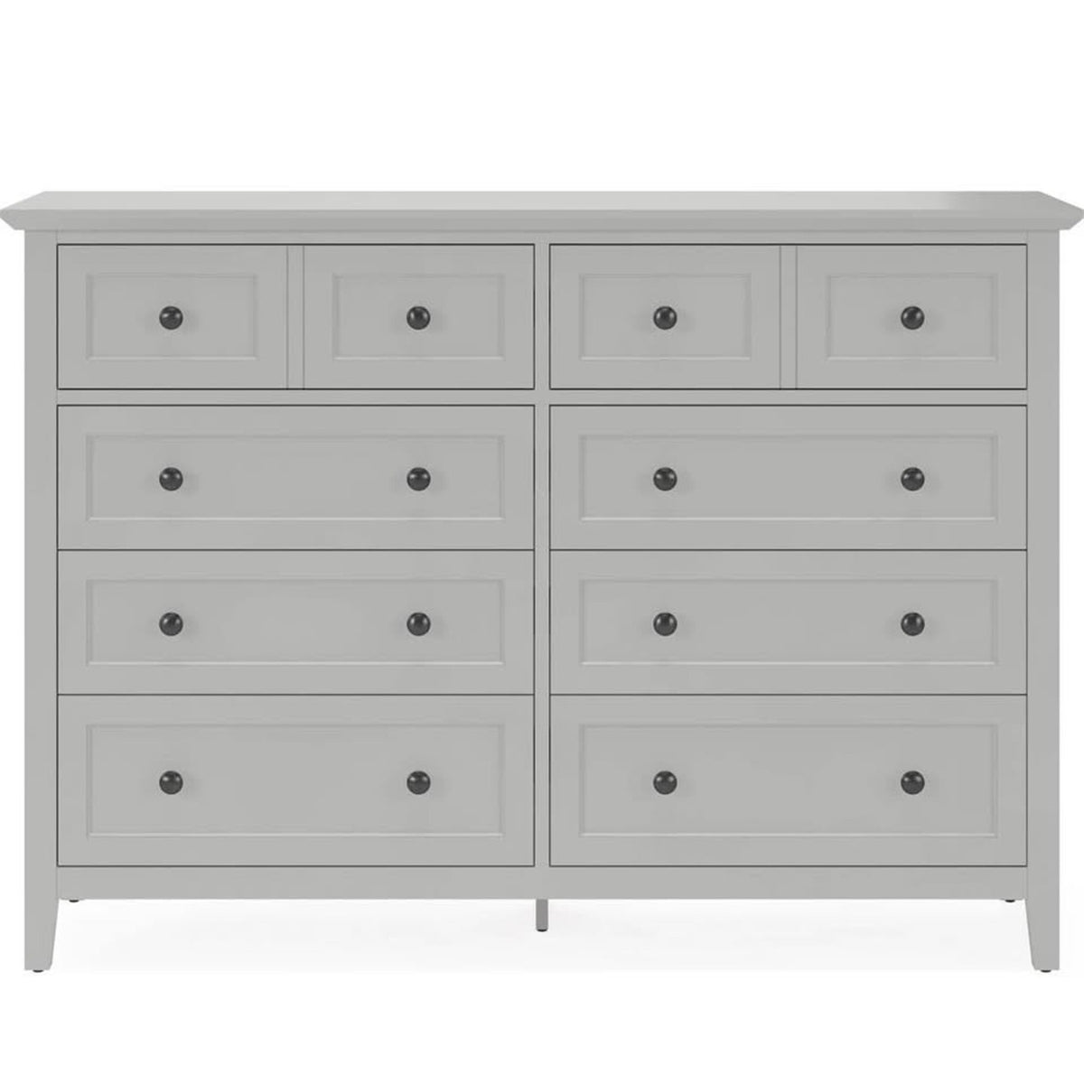 60” Gray 8-Drawer Solid Wood Dresser – New Open Box