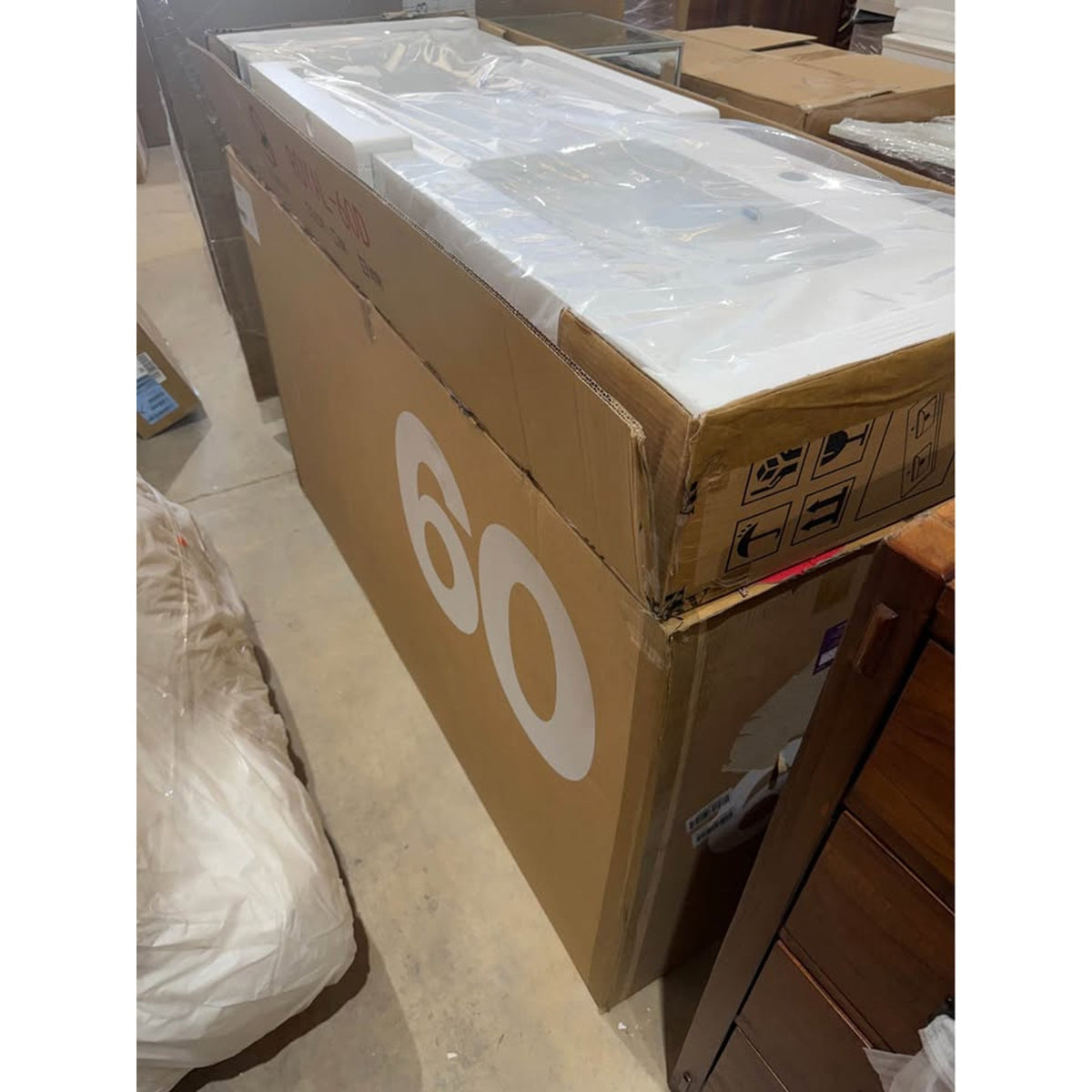 New White 60” Solid Wood Double Vanity – $3,975 Retail – Delivery Available