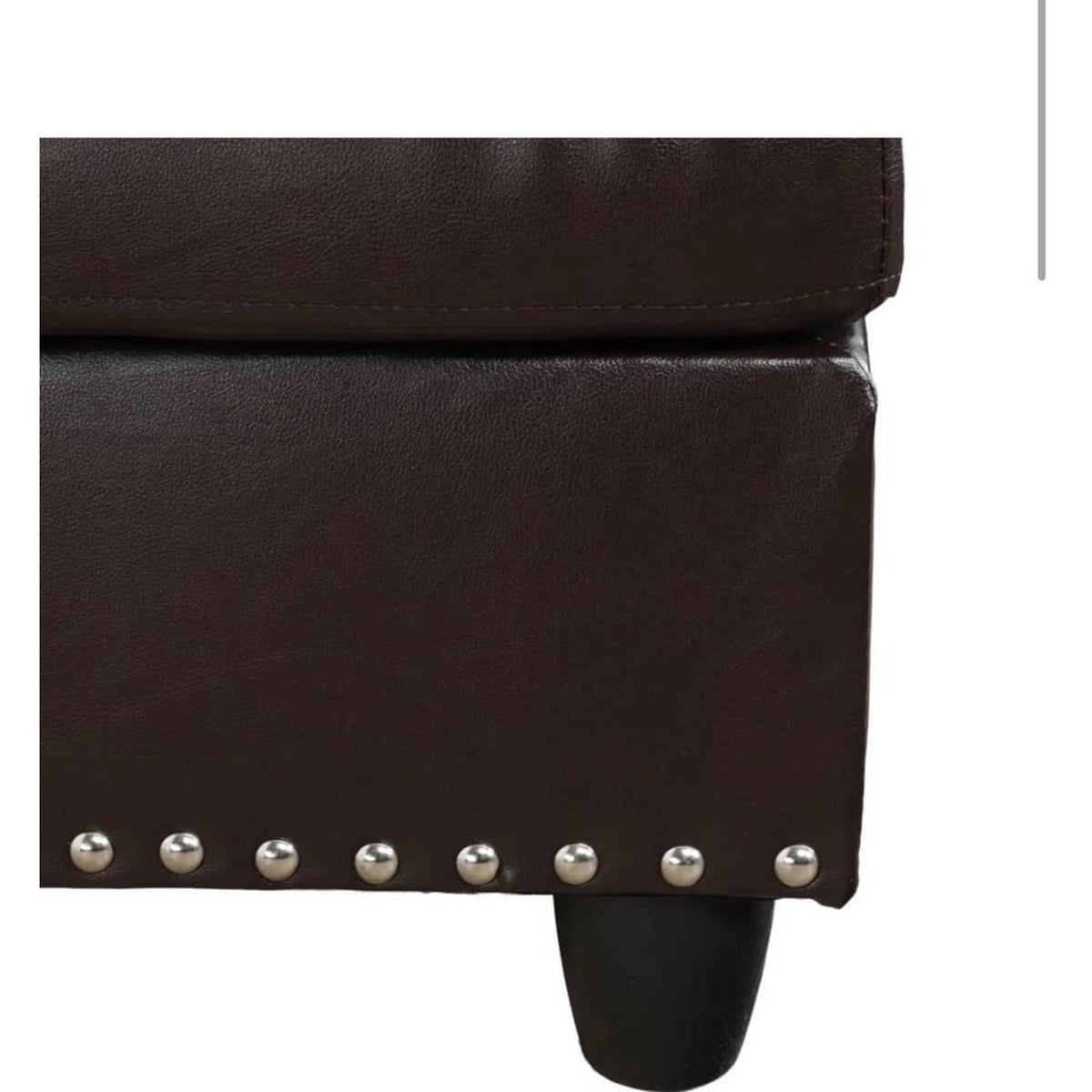 New L-Shaped Faux Leather Sectional with Ottoman – New Open Box $900 Retail - Delivery Available