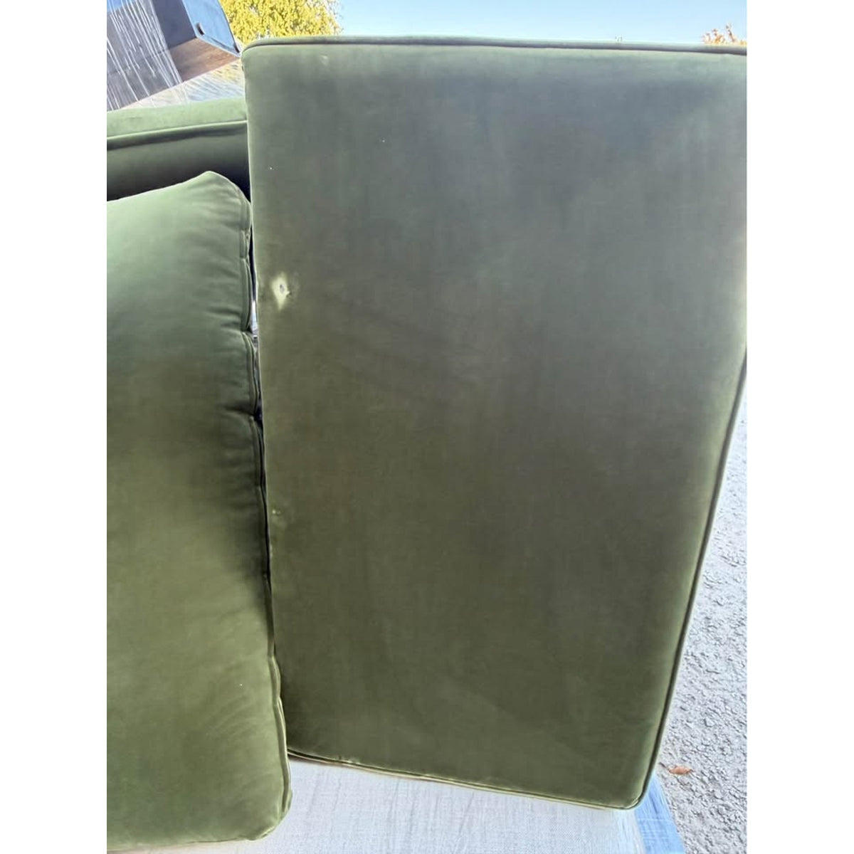 84” Olive Green Velvet Sofa | RETAIL $1,249 | DELIVERY AVAILABLE