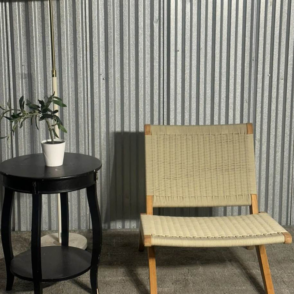 New Burrow Scout Chair in Sand Cord Teak $569 Retail “open box” Delivery Available