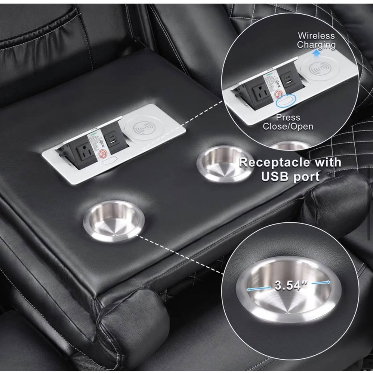 New 83” Power Reclining Theatre Sofa – Black - $2,460 Retail – Open Box – Delivery Available