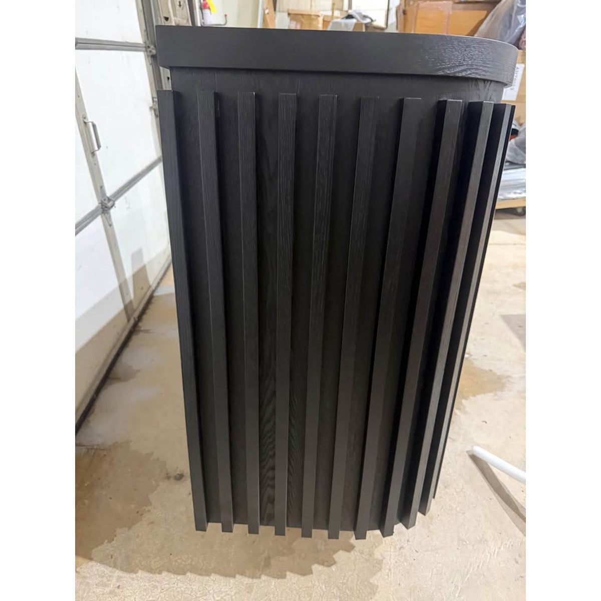 Modern Curved Fluted Reception Desk / Checkout Counter – Commercial Grade | Small Defects