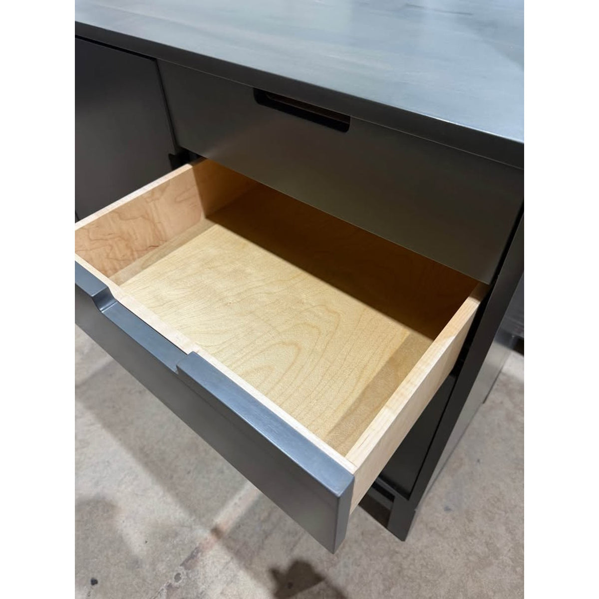 Modern Solid Wood Server Cabinet – Charcoal Gray | New Open Box $3300 Retail Delivery Available