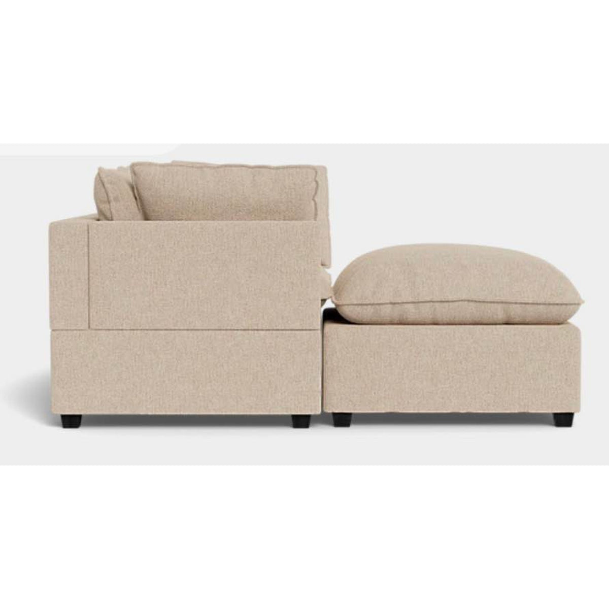 Albany Park Kova Pillow Cushion Sofa + Ottoman | Fawn Performance Bouclé | 86” Delivery Available