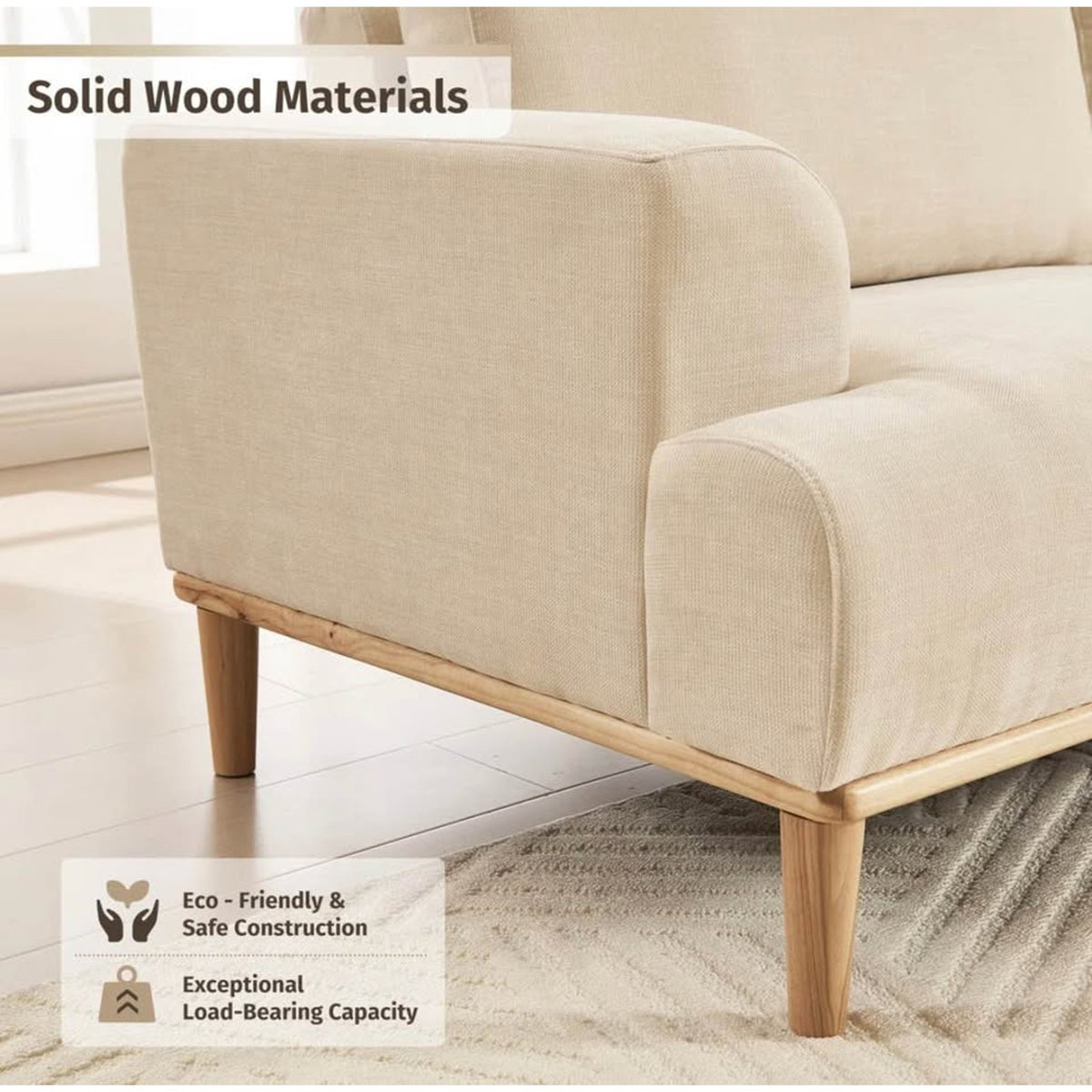 New 84” Khaki Sofa – $1,300 Retail – Delivery Available
