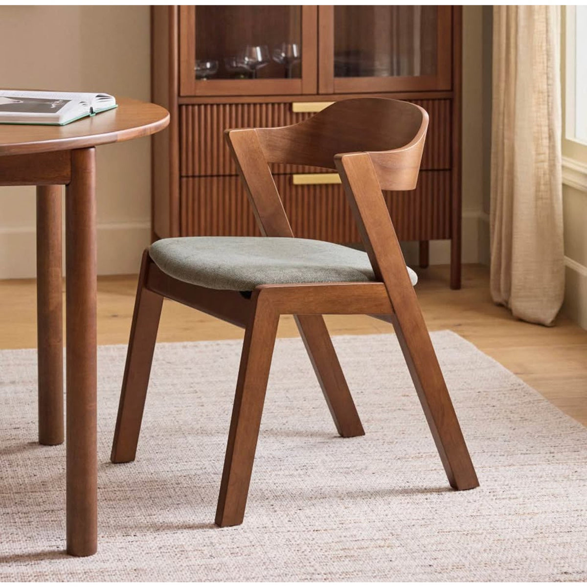 New Article Modern Walnut & Green Dining Chairs –  Set of 4 - “open box” Delivery Available