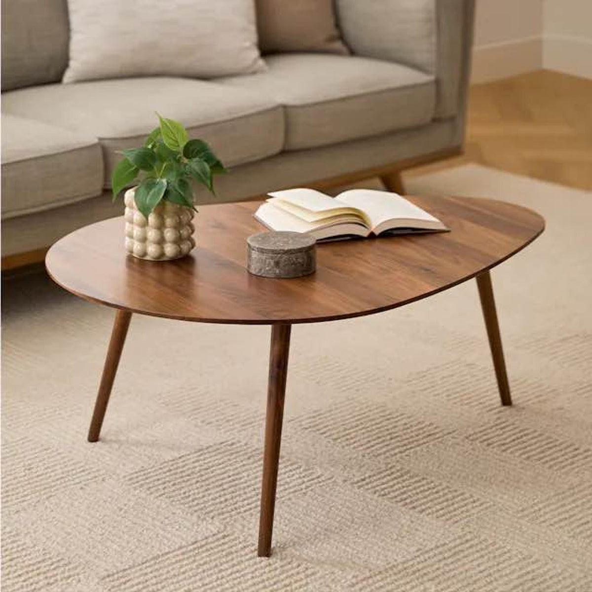 Article Amoeba 42.5” Coffee Table – Solid Walnut – $299 Retail – Delivery Available
