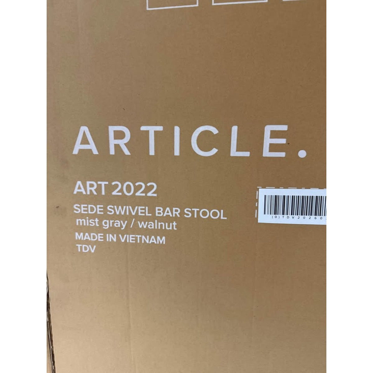 Article Sede Swivel Bar Stools – Walnut & Mist Gray – (2 or 4) $349ea Retail New Open Box Delivery