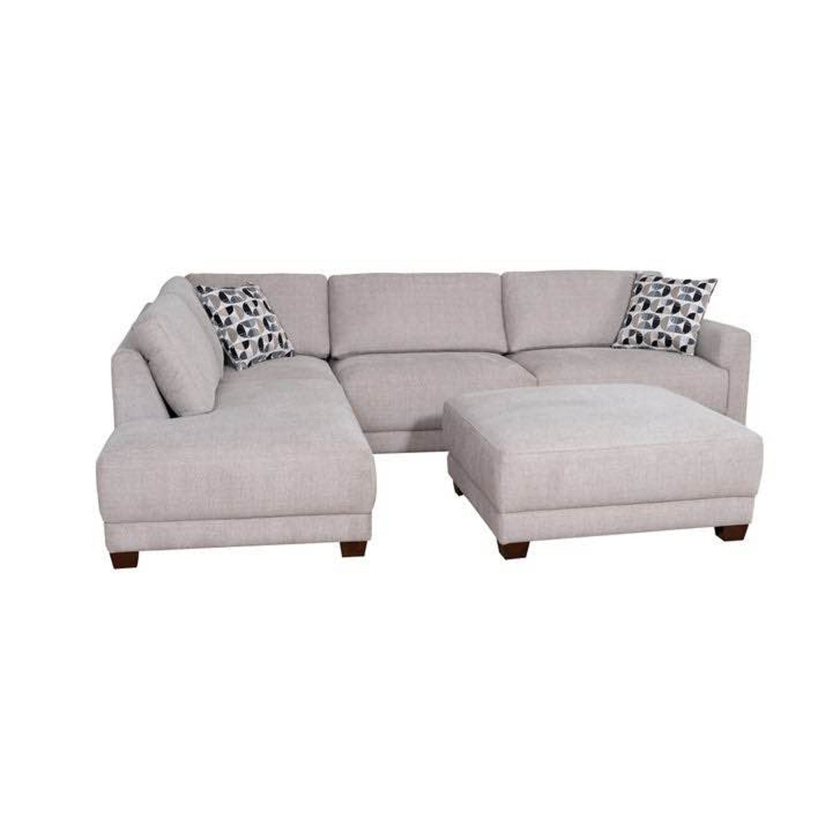 Costco Raylin Fabric Sectional with Ottoman | Light Gray Chaise Sectional Sofa Delivery Available