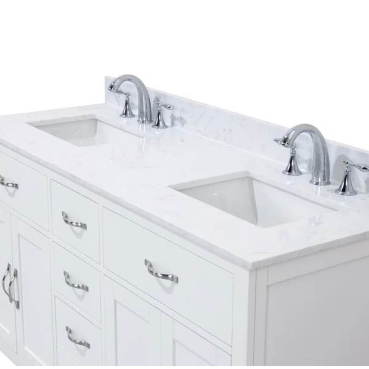 60” Double Vanity White Base Quartz Top - Brand New in Box - $2,000 Retail - Delivery Available