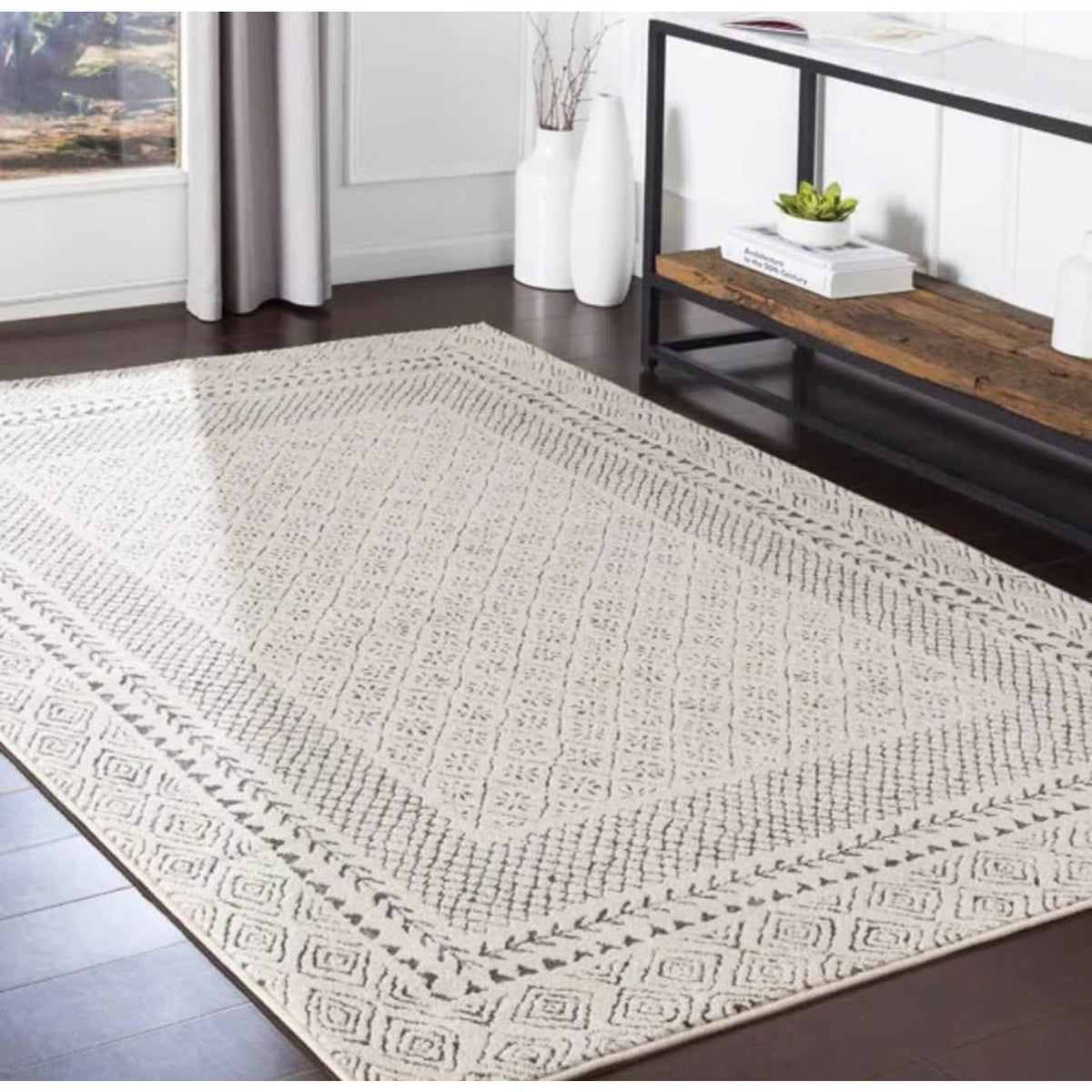 New 9x12 Surya Calvo Area Rug – Neutral Beige/Charcoal – Modern Textured - Delivery Available
