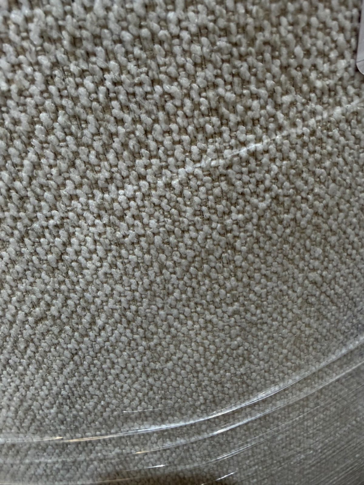 New Coaster Curved Bouclé Sofa — 88.5″ Modern Cream Sofa with Accent Pillows — Delivery Available