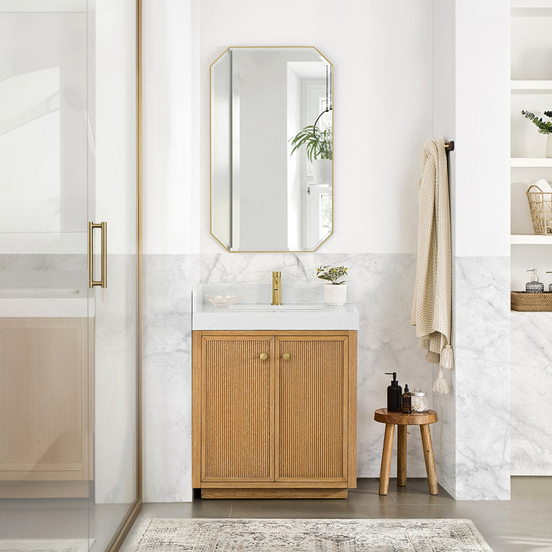 New Vinnova Autry 30” Single Sink Bathroom Vanity – Fir Wood Brown – Retail $1,598 – Delivery Available