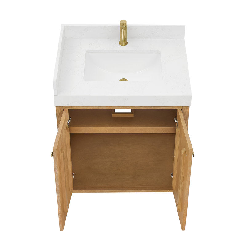 New Vinnova Autry 30” Single Sink Bathroom Vanity – Fir Wood Brown – Retail $1,598 – Delivery Available