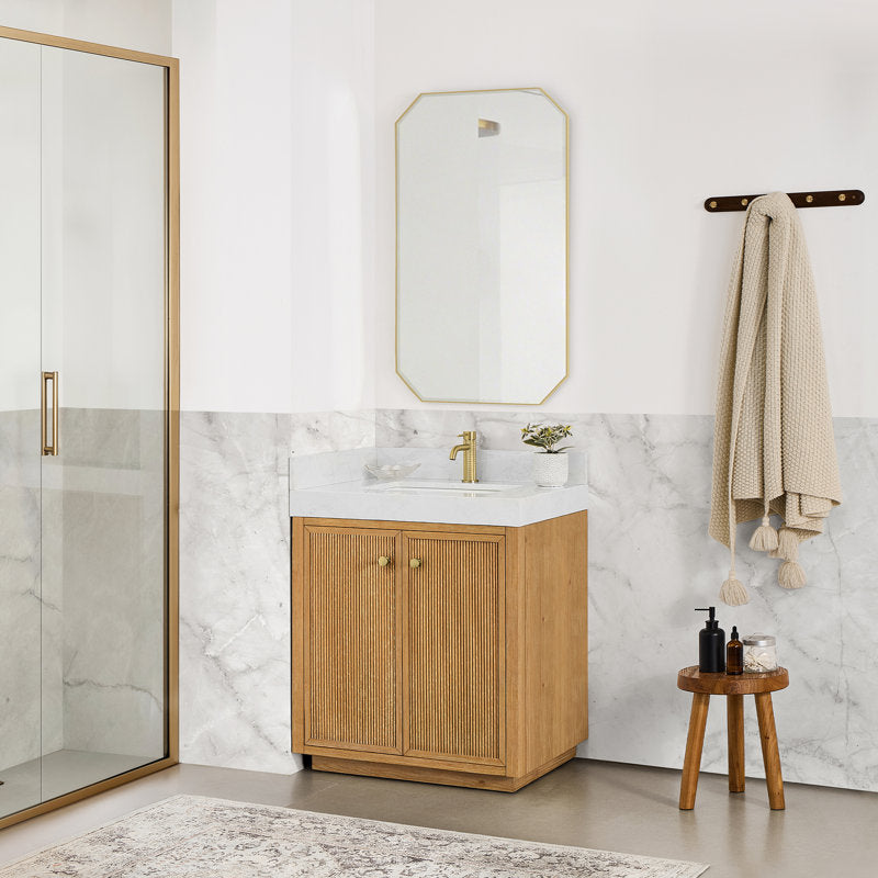 New Vinnova Autry 30” Single Sink Bathroom Vanity – Fir Wood Brown – Retail $1,598 – Delivery Available