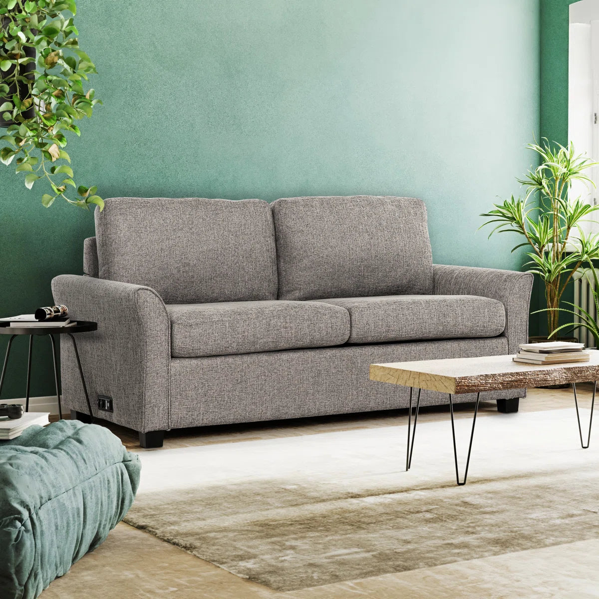 New Open Box Breeya 73 in. Convertible Full Sleeper Sofa with USB