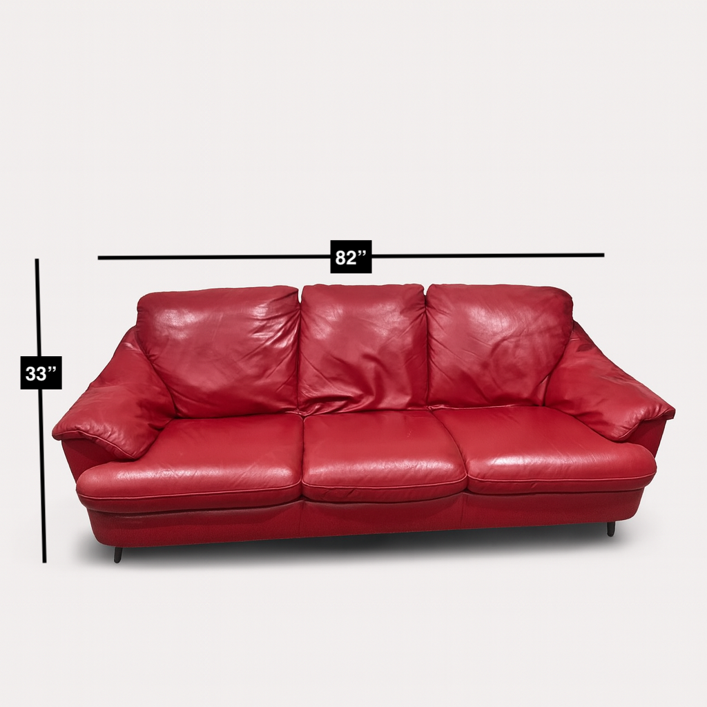 Red Leather Sofa