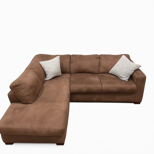 Brown Microfiber Sectional Sofa