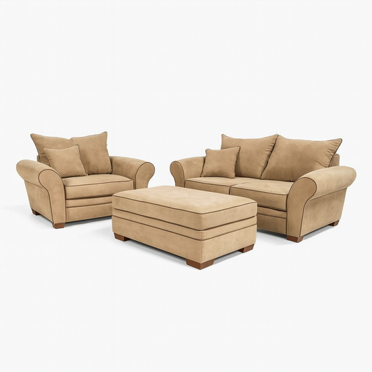 Complete Living Room Set - Loveseat, Oversized Chair, Ottoman