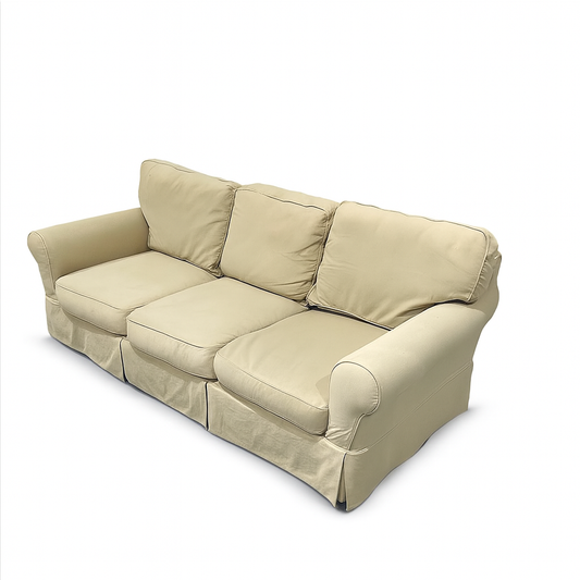 Pale Yellow Slip Cover Couch - Washable