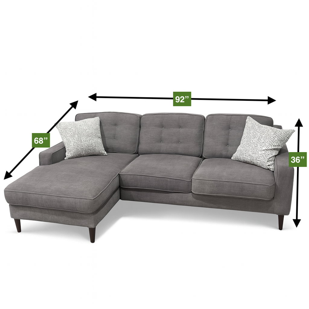 Roy's Sectional Sofa Couch - Reversible Chaise