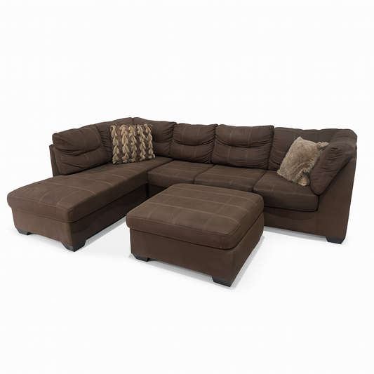 Ashley Furniture Brown Sectional With Ottoman