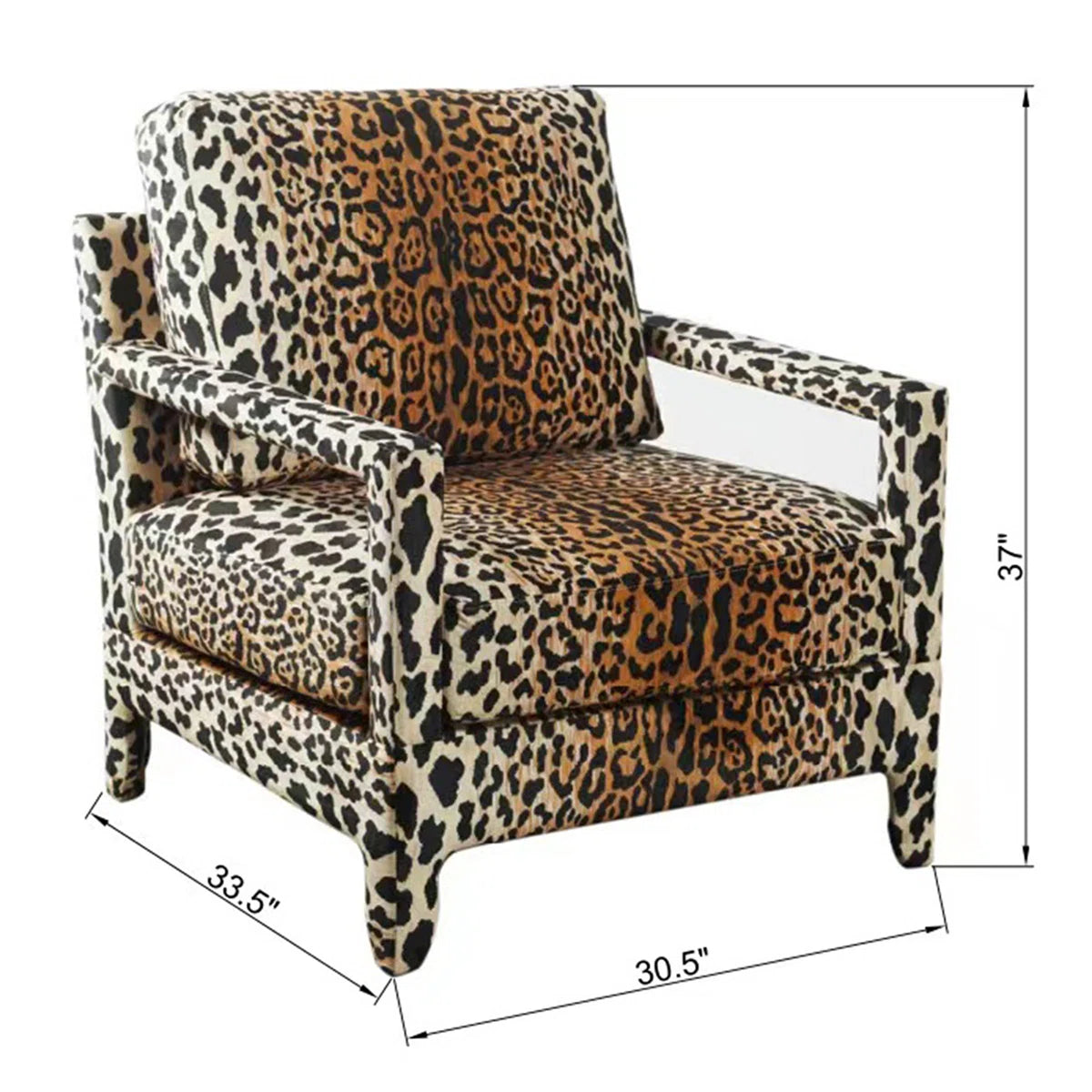 New Open Box Dann Foley Cheetah Print Lounge Chair