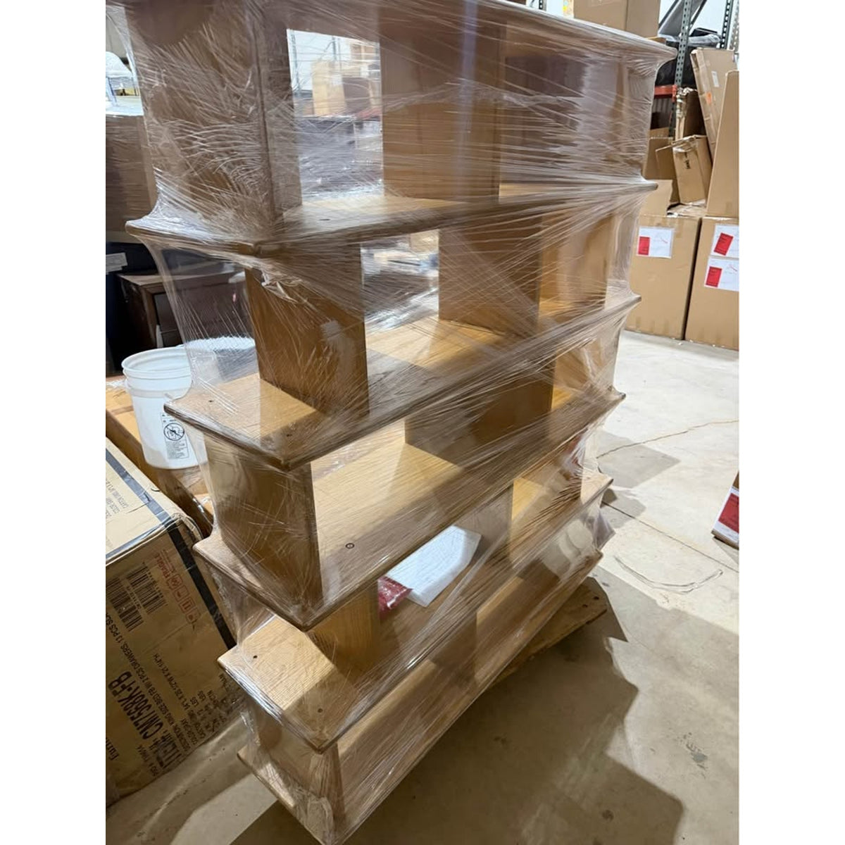 Article Lafora Solid Oak Open Shelving Bookcase | Natural Wood Storage Display Shelf Delivery