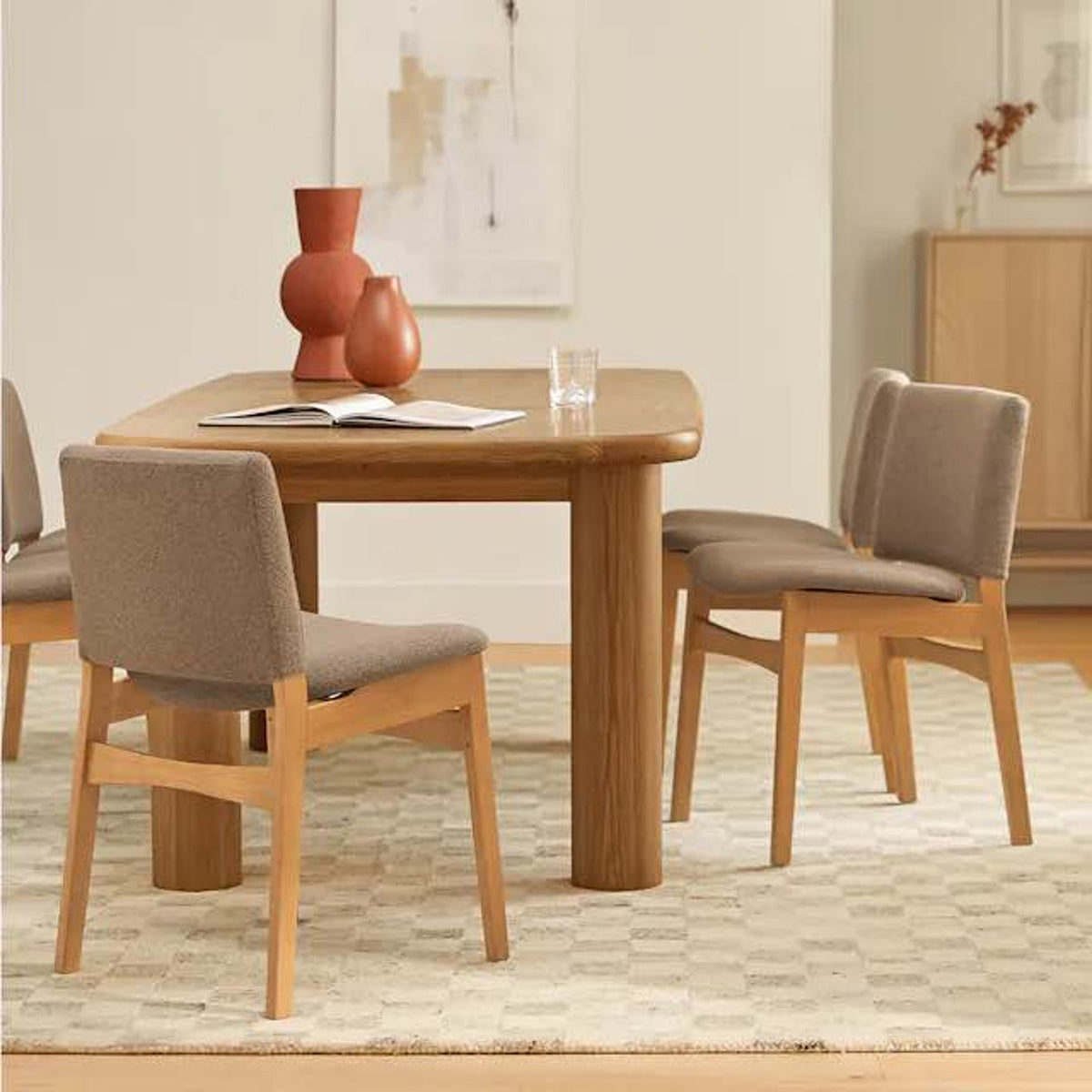 Article | Set of 4 Dining Chairs | Nosh - Oak & Ratine Brown | $600 New Open Box -Delivery Available