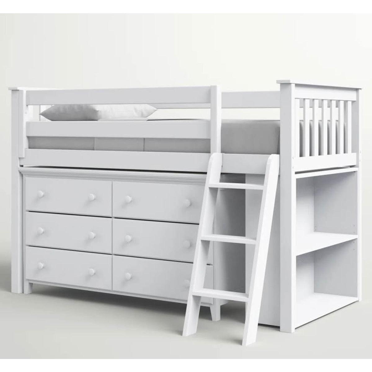 Twin Solid Wood Loft Bed w/ Dresser & Bookcase – $1,999 Retail – Open Box – Delivery Available