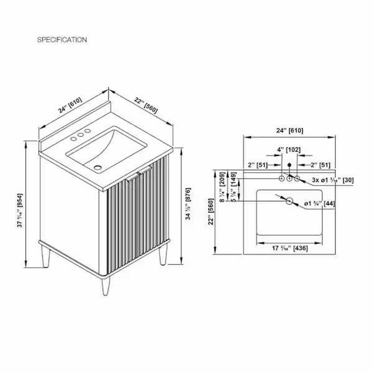 OVE Decors Gabi 24” Bathroom Vanity – Dark Walnut – $759 Retail “open box” Delivery Available