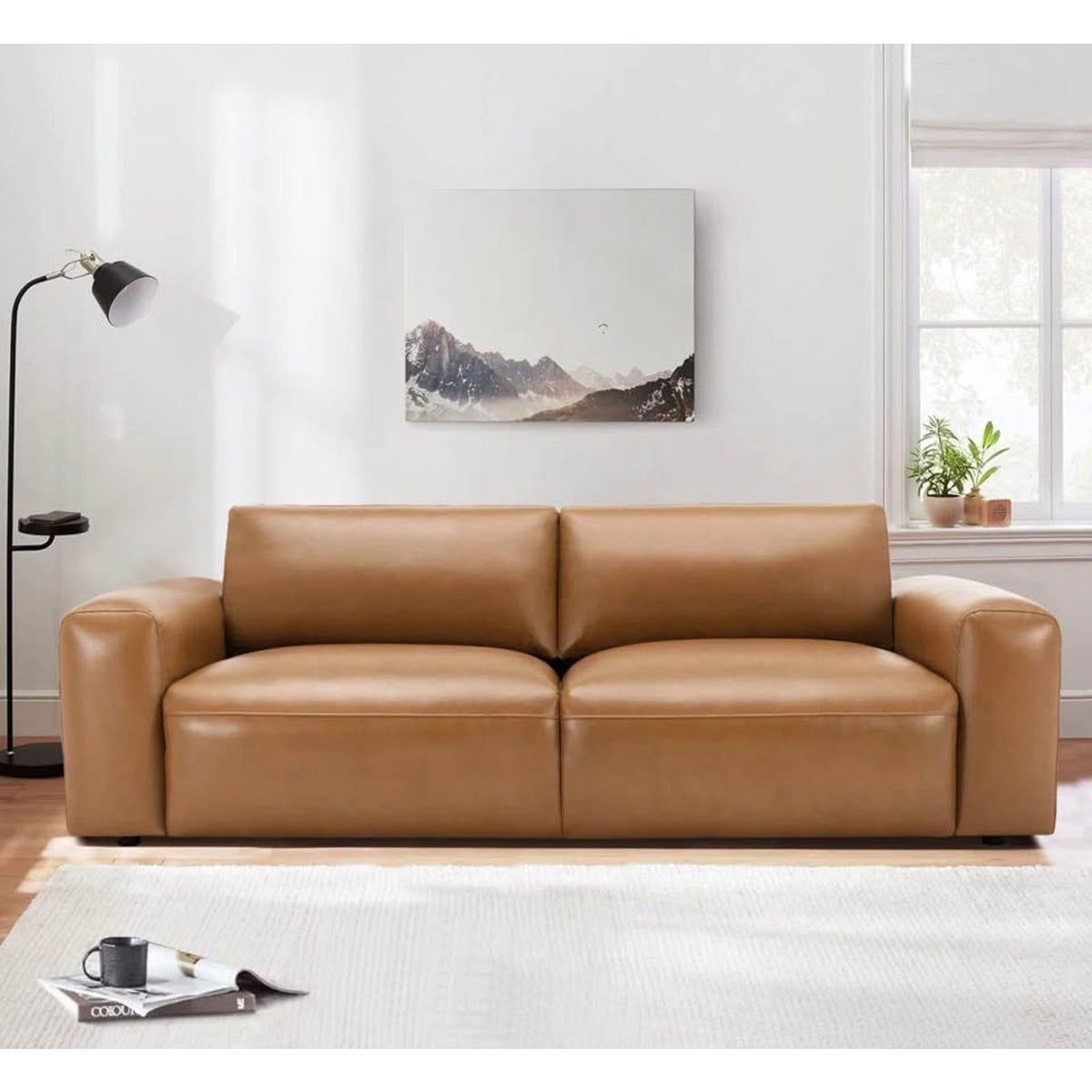 95” Modern Vegan Leather Sofa - Open Box - $1,699 Retail - Delivery Available