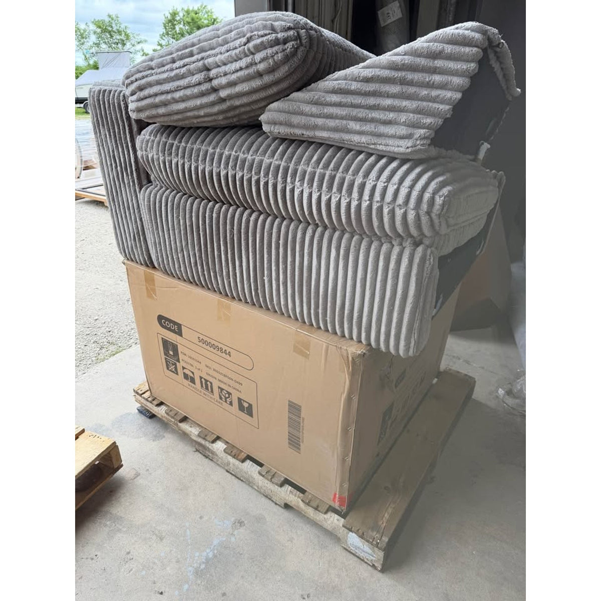 New 87” Dual Power Reclining Corduroy Loveseat – Mushroom Taupe – Retail $1,599 – Delivery Available