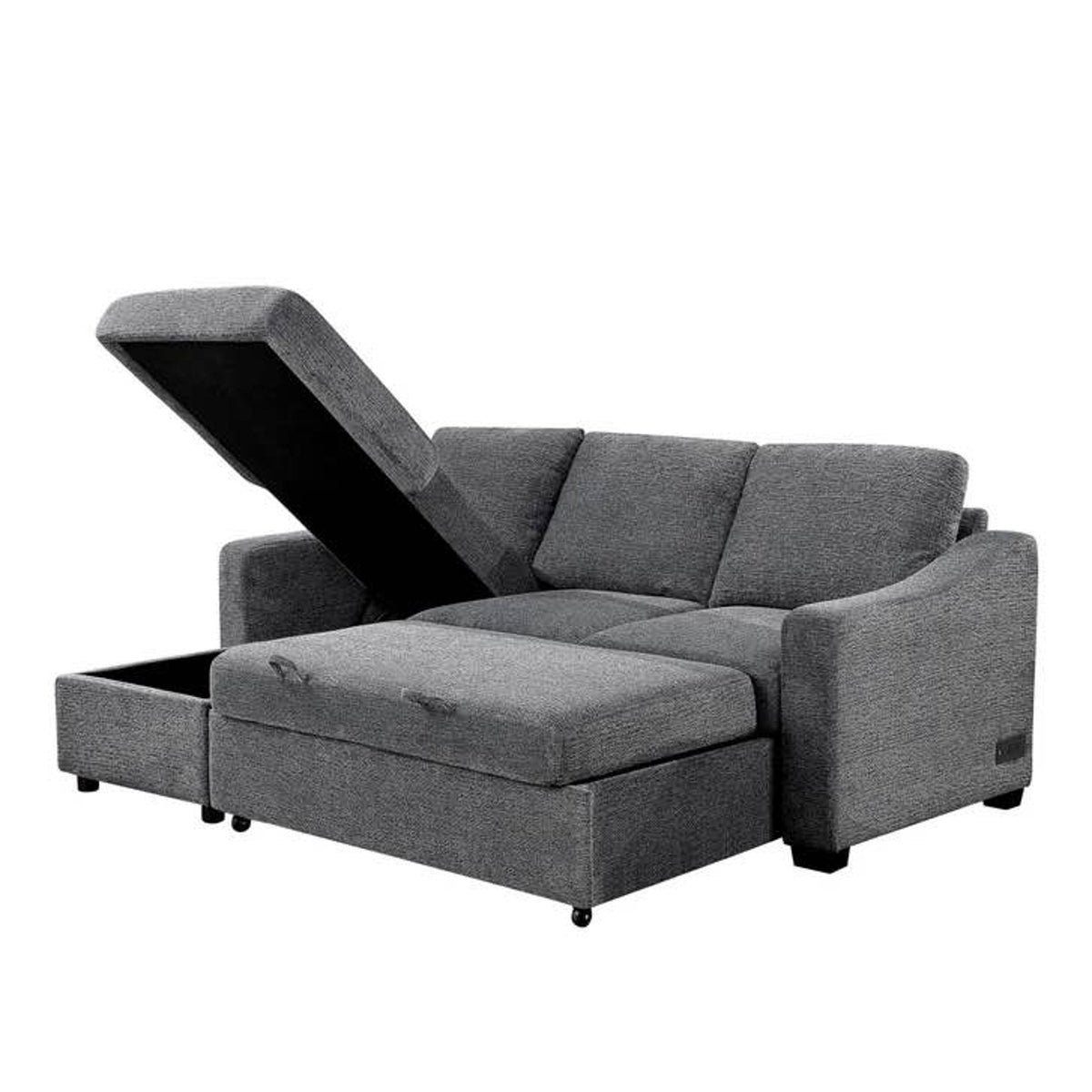 Costco Coddle Aria Sleeper Sectional Sofa | Gray Fabric Sleeper Couch | Reversible Chaise & Storage
