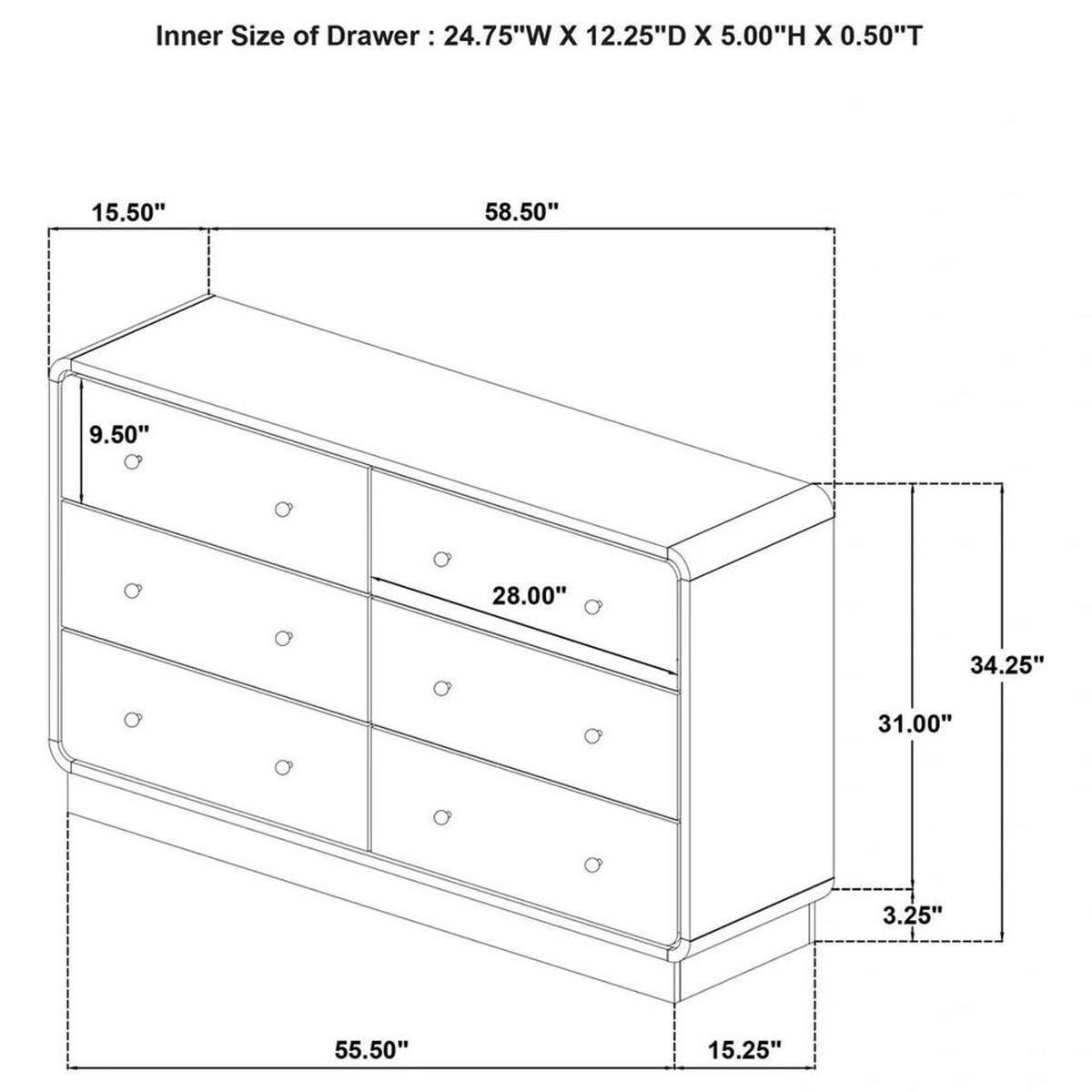New  6-Drawer Dresser – Black – Retail $949 | Delivery Available