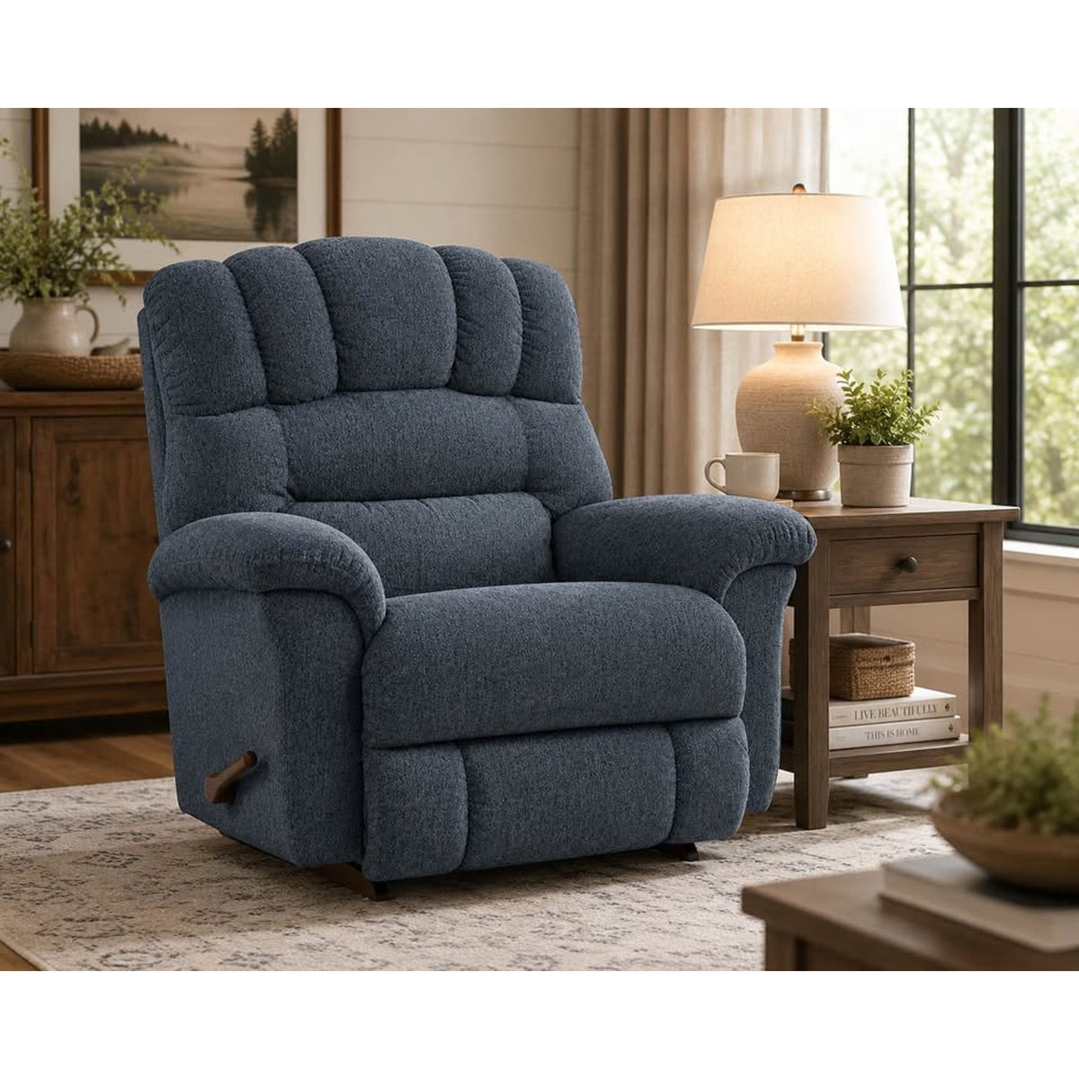 La-Z-Boy Randell Reclina-Rocker Recliner | Navy Roma Performance Fabric | New Open Box - Delivery