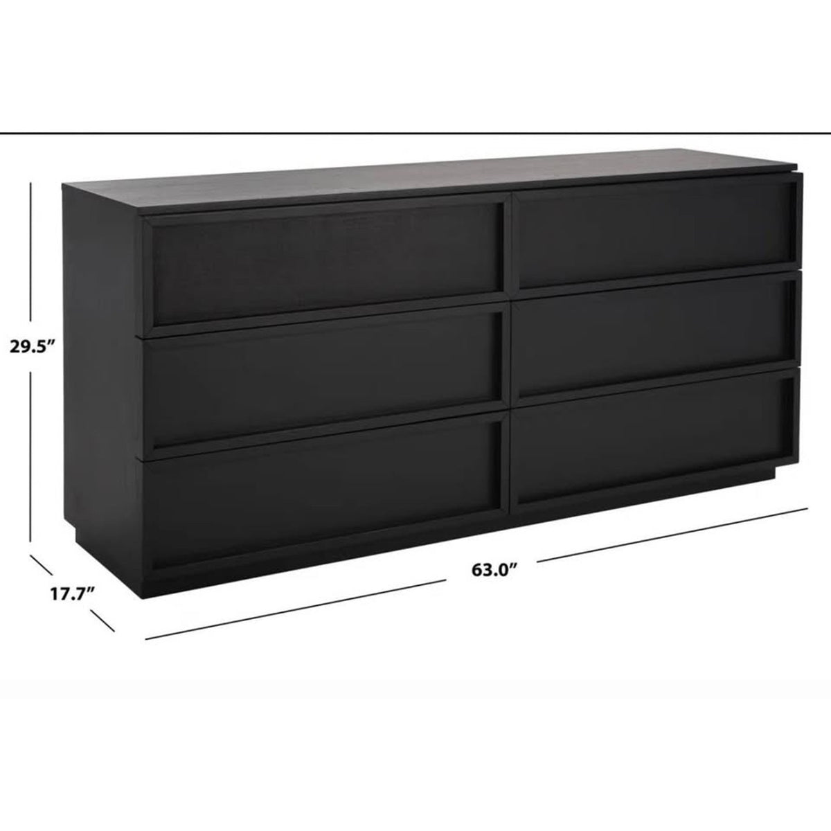 New Joss & Main Hudson 63” 6-Drawer Dresser – Black – Retail $2,199 – Delivery Available