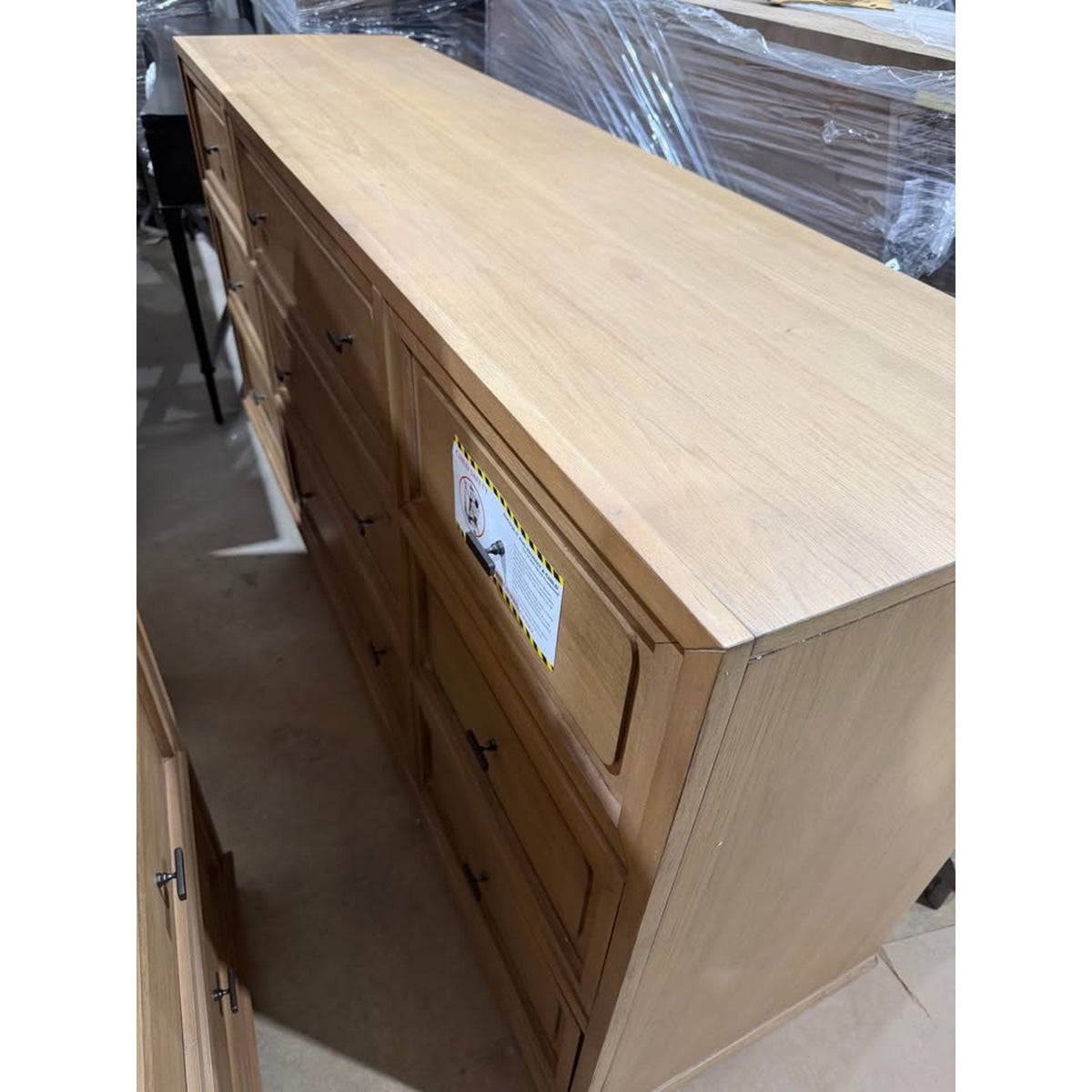 Light Oak 2-Piece Bedroom Set – 9 Drawer Dresser & 5 Drawer Chest – New Open Box Delivery Avail
