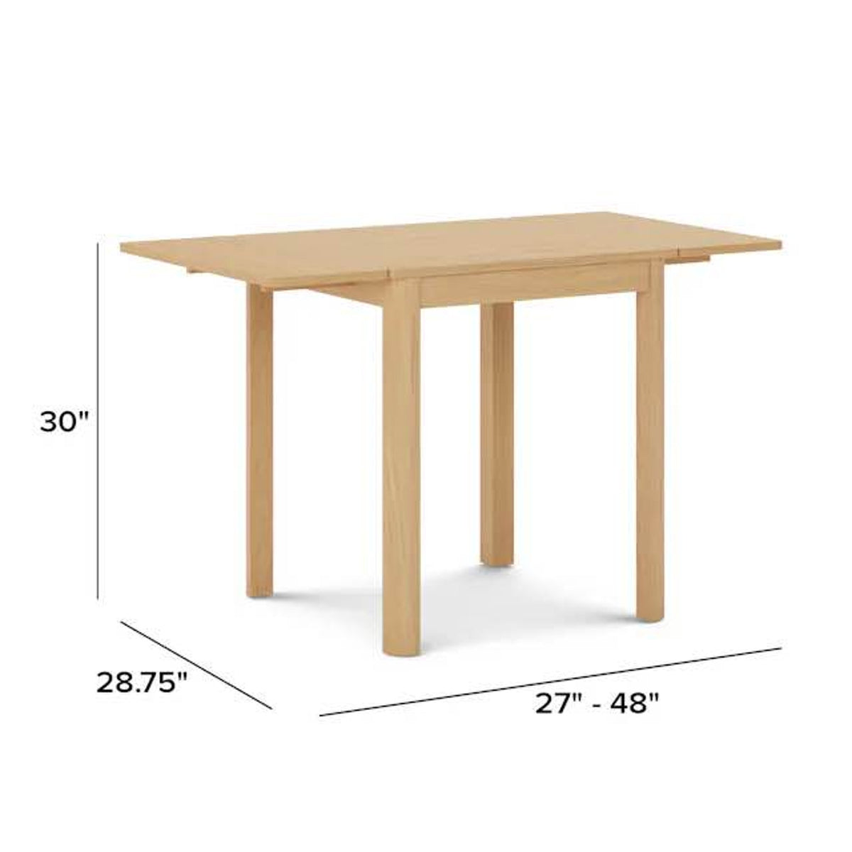 New Article Holme 27–48” Drop-Leaf Dining Table – White Oak – $599 Retail – Delivery Available