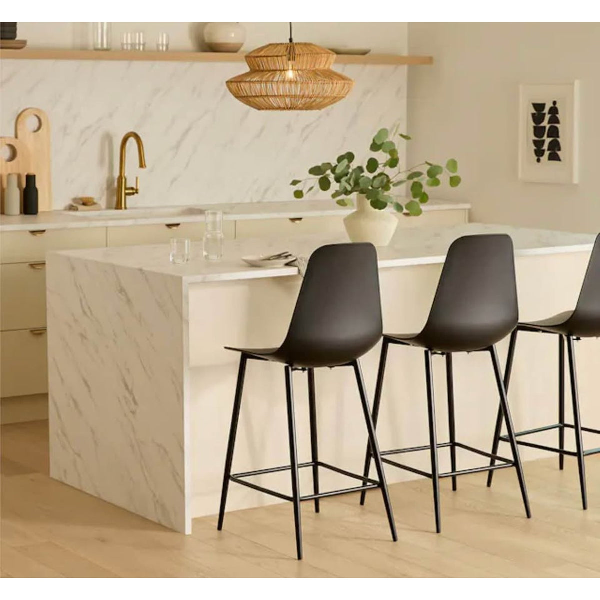 Set of 4 Article Svelti Counter Stools – Pure Black – New Open Box - Delivery Available