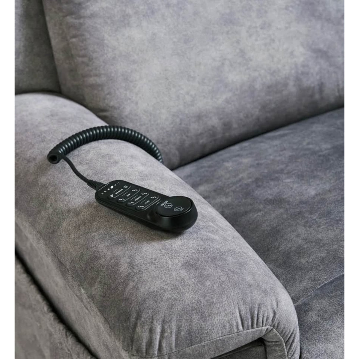 La-Z-Boy Clayton Power Lift Recliner | Heat & Massage | iClean Fabric | Gray - Delivery Available