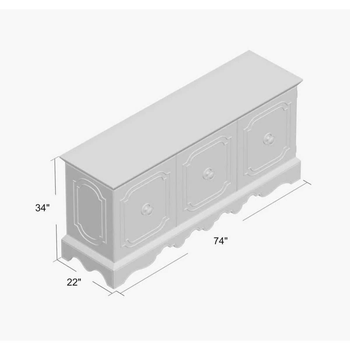74” Theodore Alexander Sideboard / Buffet Credenza – $6,574 Retail – Open Box - Delivery Available